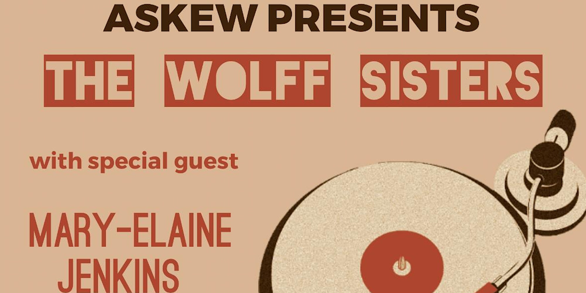 Flyer for 'The Wolff Sisters with special guest Mary-Elaine Jenkins'