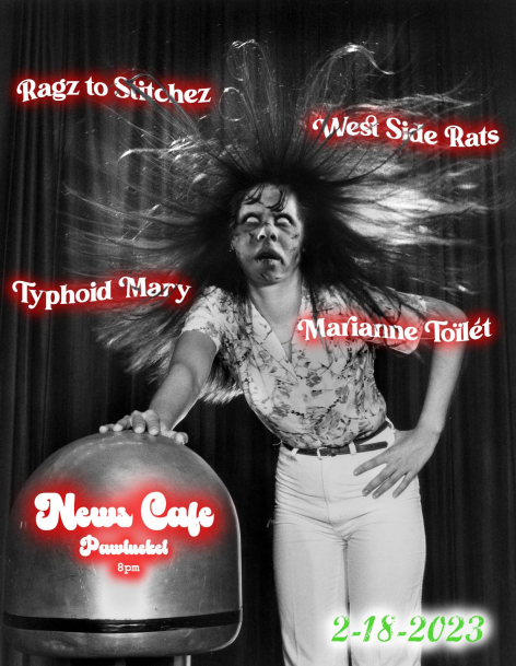 Flyer for 'Ragz to Stitchez / West Side Rats / Typhoid Mary / Marianna Toïlét'