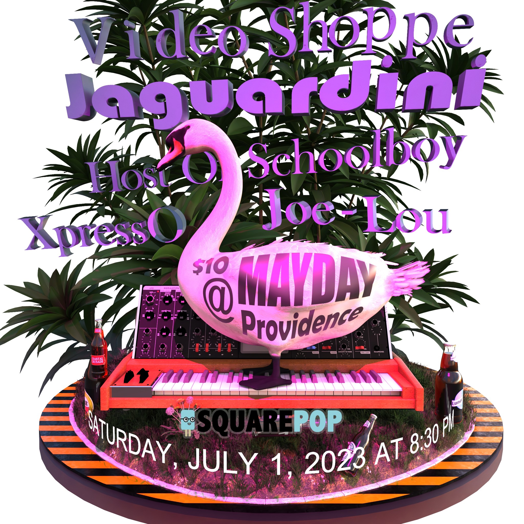 Flyer for 'Jaguardini/ Video Shoppe/ Host Of Schoolboy/ XpressO/ Joe-Lou'