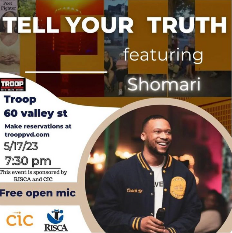 Flyer for 'Tell Your Truth, Featuring Shomari'