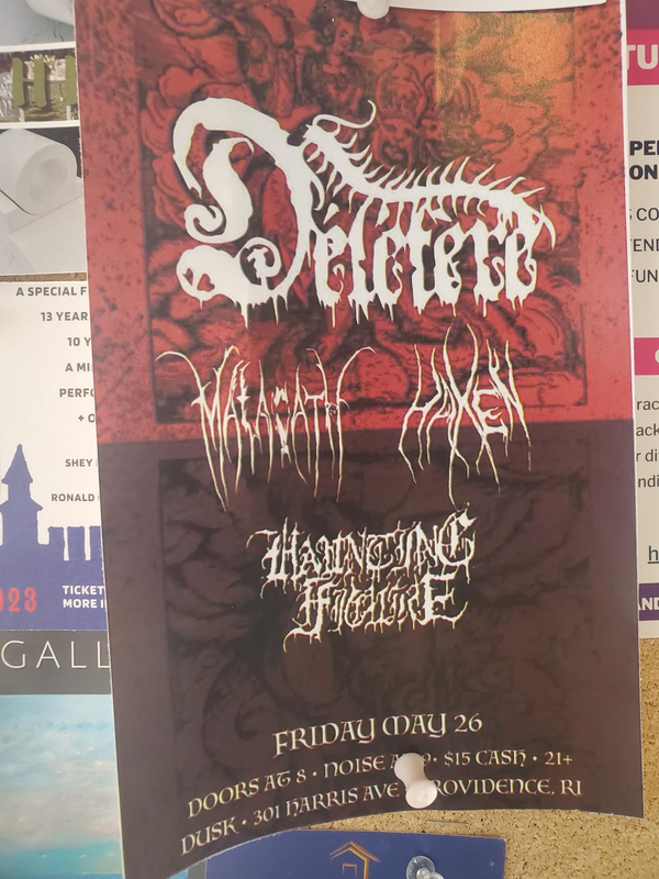 Flyer for 'Délétère / Haxen / Malacath / Haunting Figure'