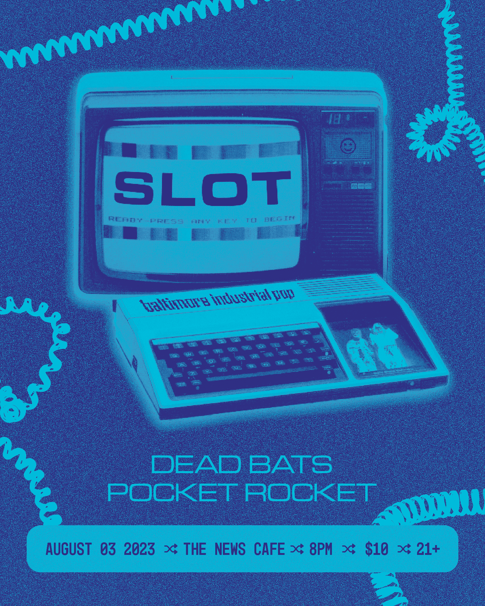 Flyer for 'SLOT (baltimore) / Dead Bats / Pocket Rocket'