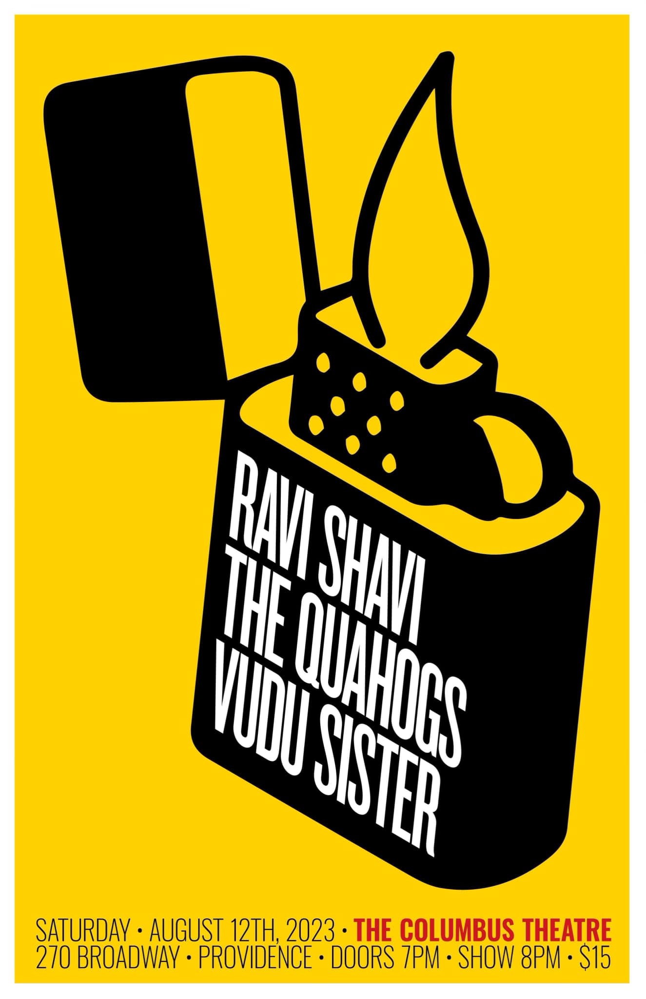 Flyer for 'Ravi Shavi/Vudu Sister/The Quahogs'