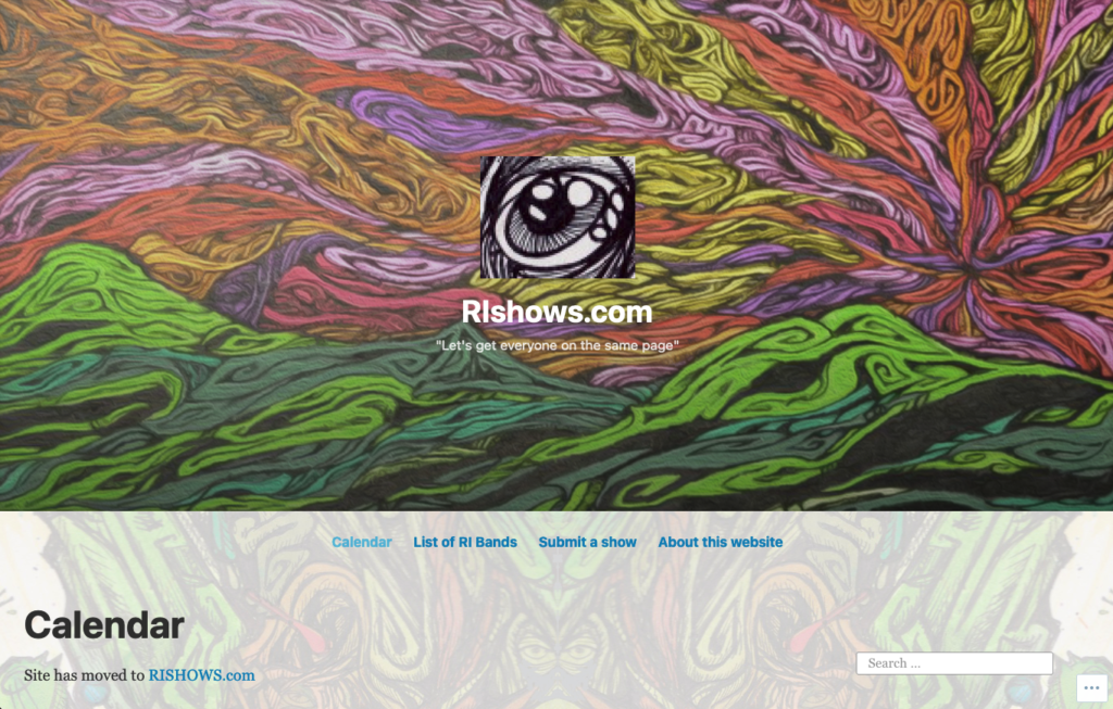 Web page with a psychedelic banner image and text reading "Let's get everyone on the same page"