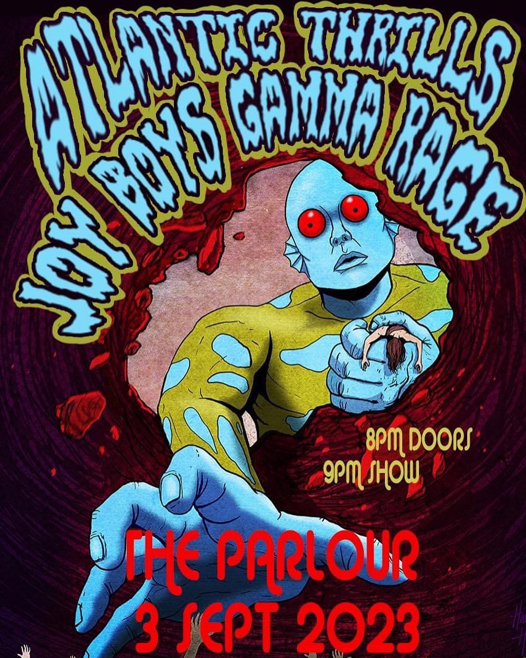 Flyer for 'ATLANTIC THRILLS / JOY BOYS / GAMMA RAGE'