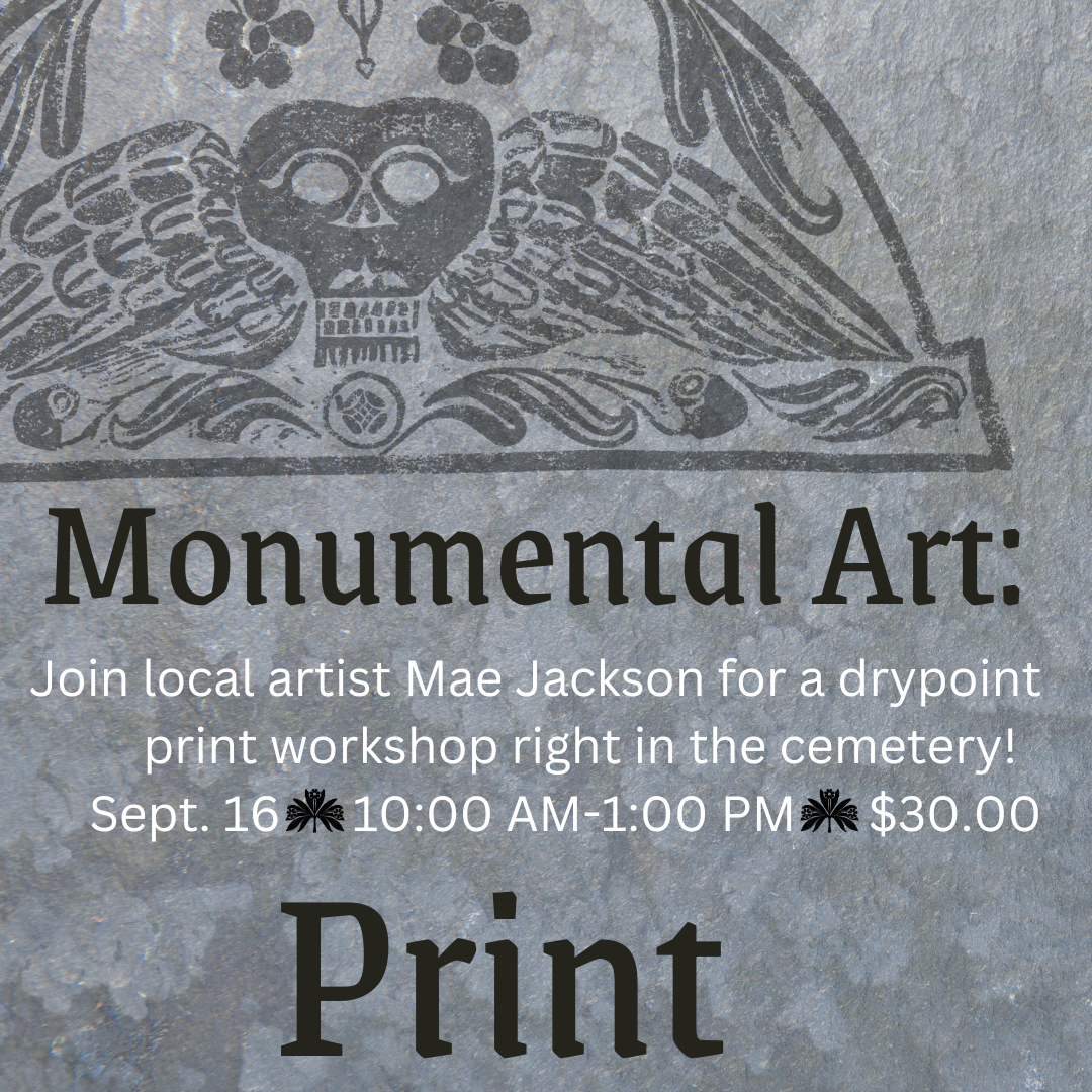 Flyer for 'Monumental Art: drypoint print workshop'