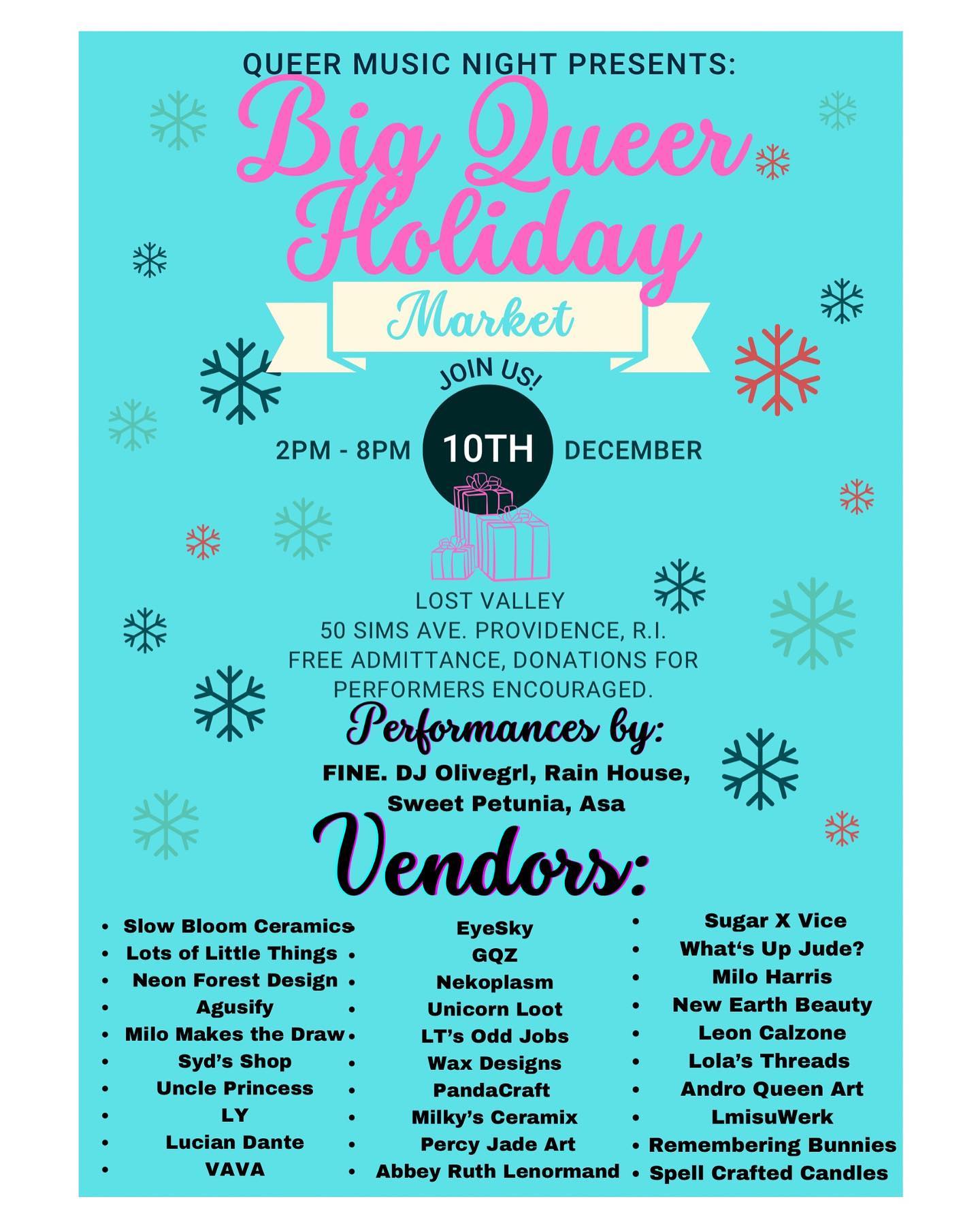 Flyer for 'Big Queer Holiday Market – CANCELLED'