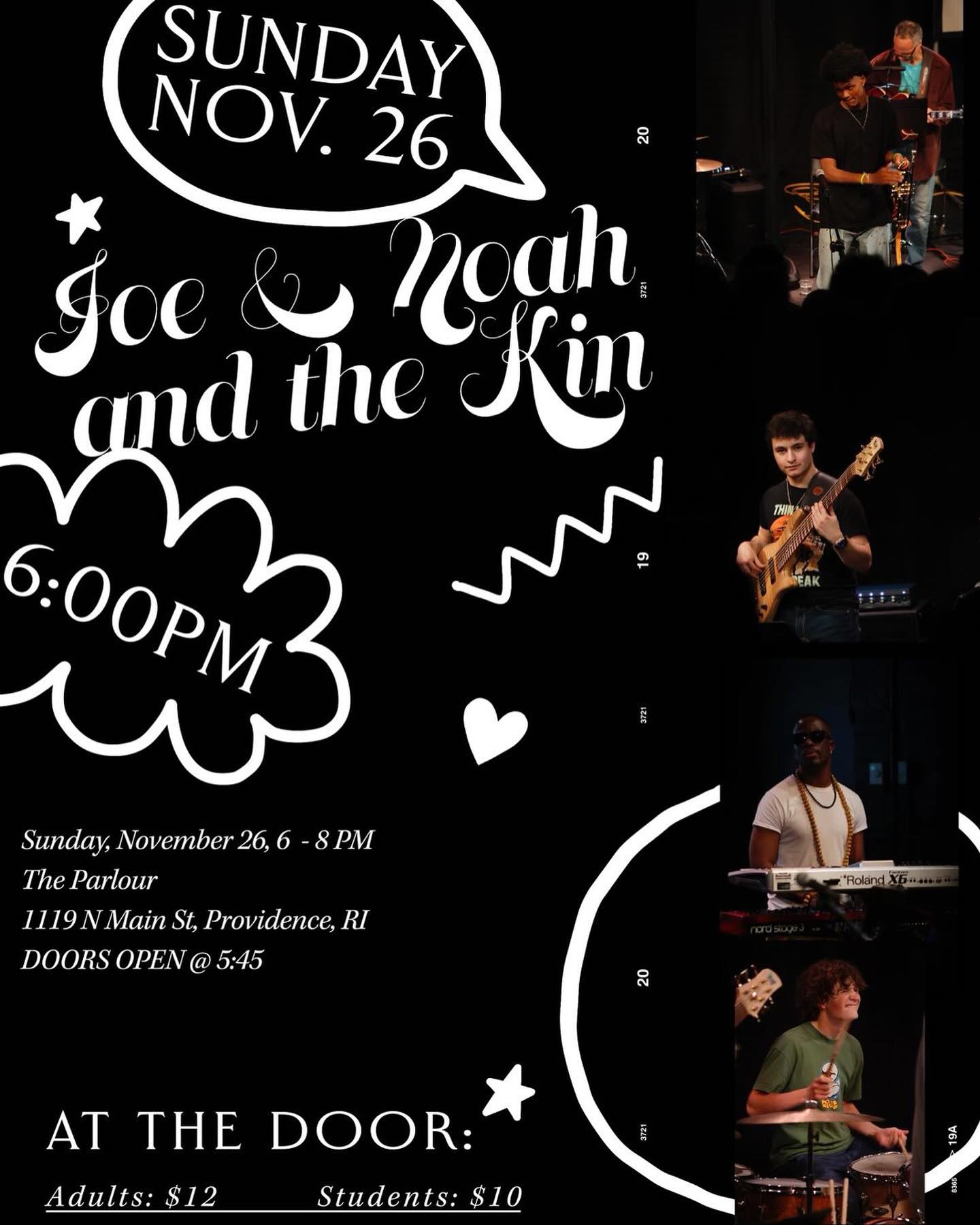 Flyer for 'Joe & Noah and the Kin'