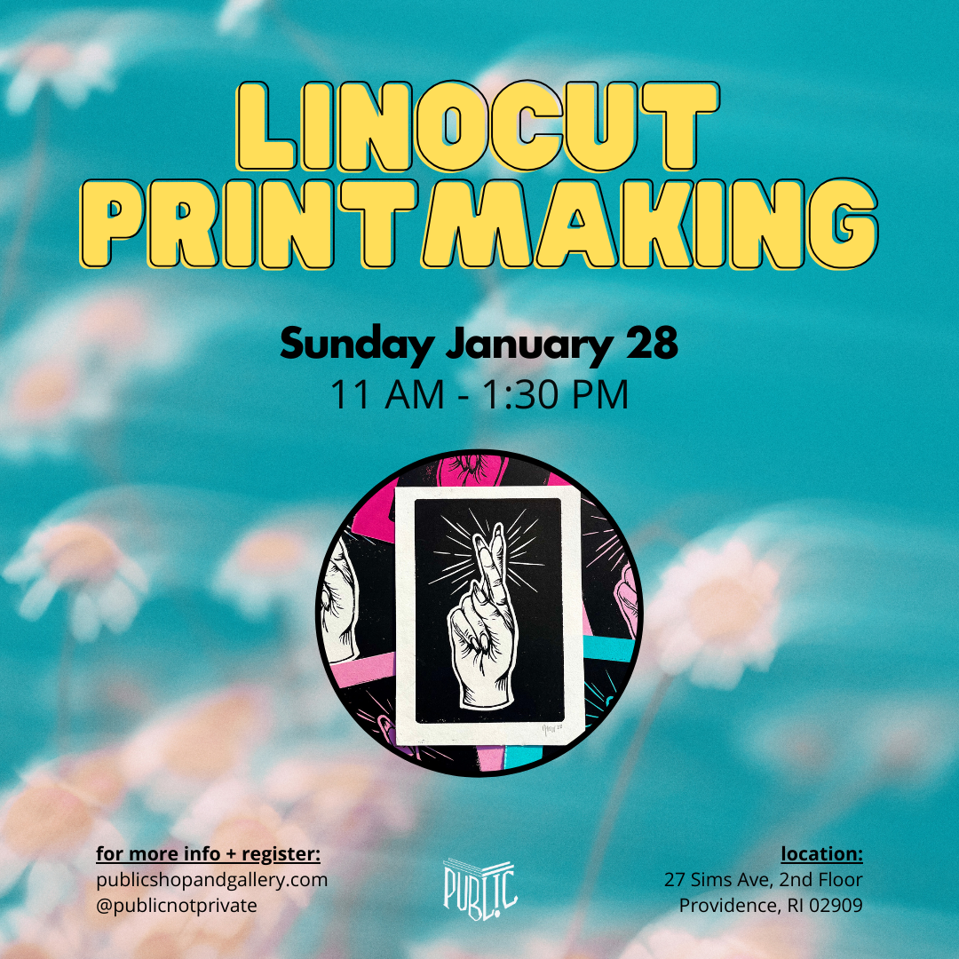 Flyer for 'Linocut Printmaking Workshop'