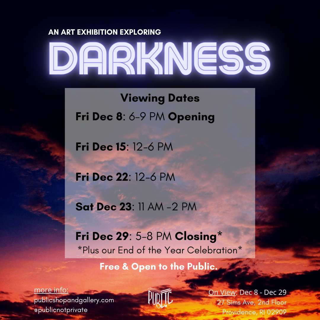 Flyer for 'DARKNESS Closing Reception + Celebration'