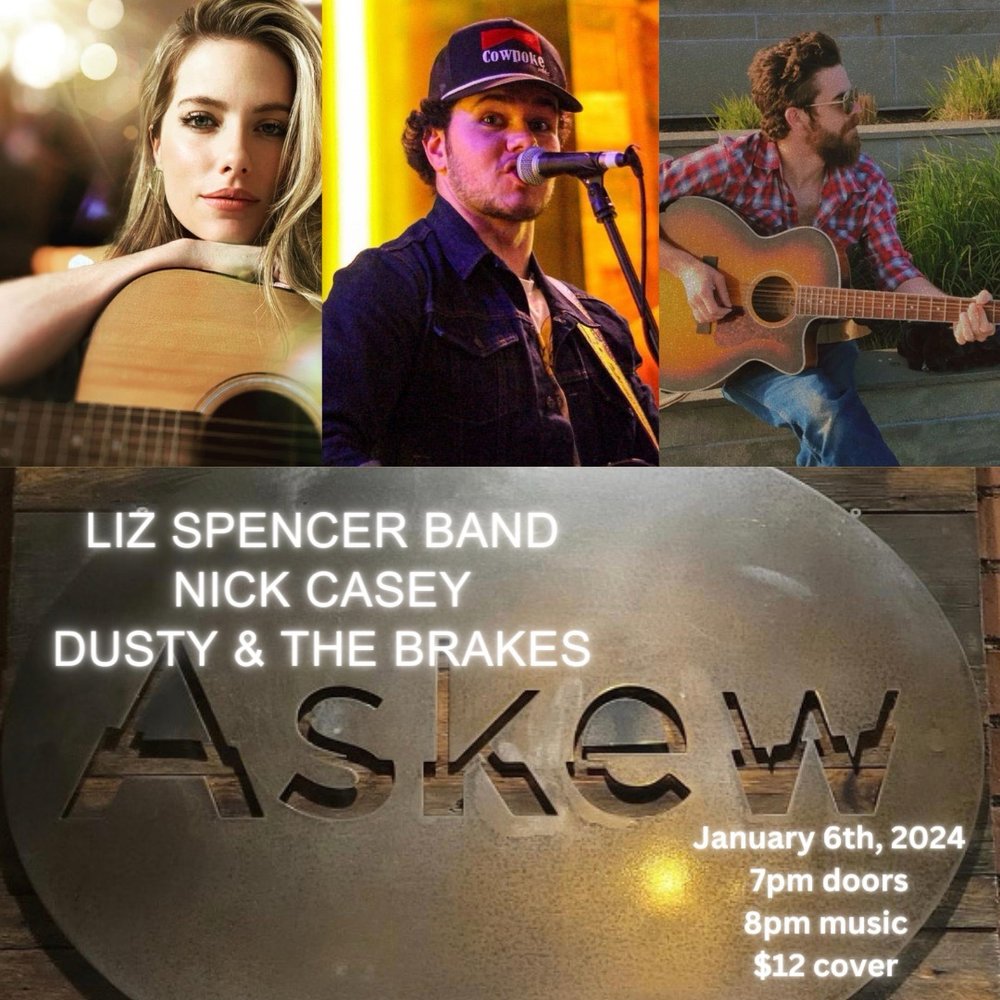 Flyer for 'LIZ SPENCER BAND, NICK CASEY, DUSTY & THE BRAKES'