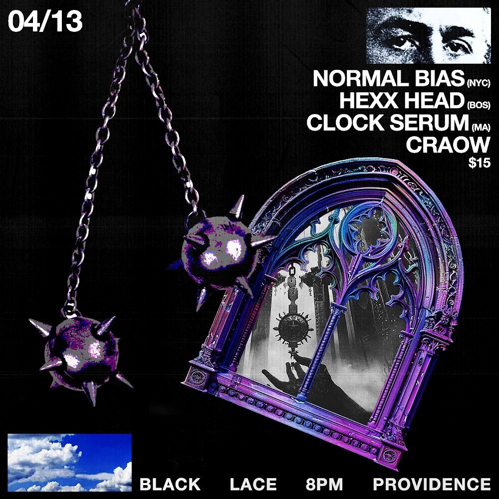 Flyer for 'Normal Bias // Hexx Head // Clock Serum // Craow'