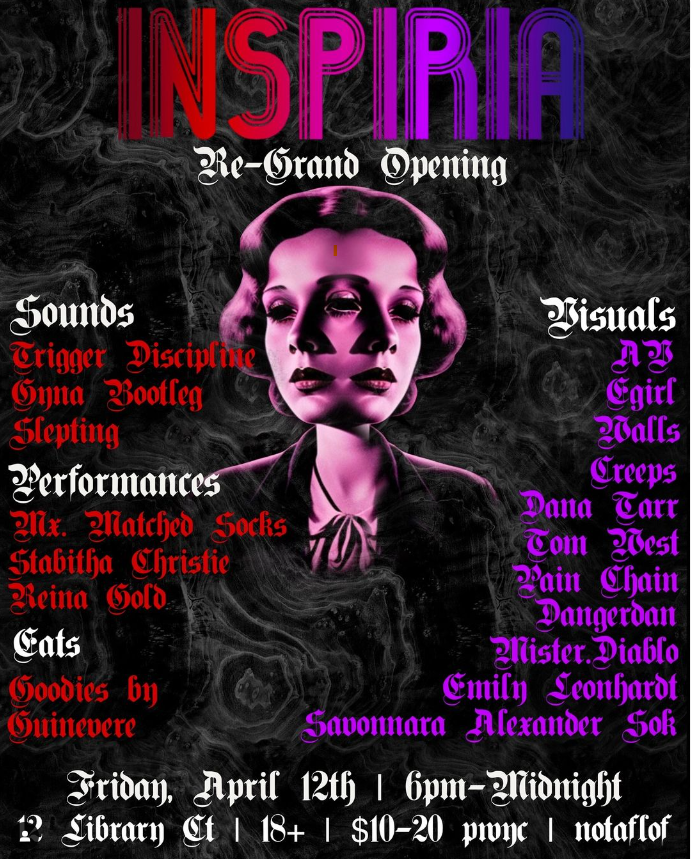 Flyer for 'Inspiria Re-Grand Opening'