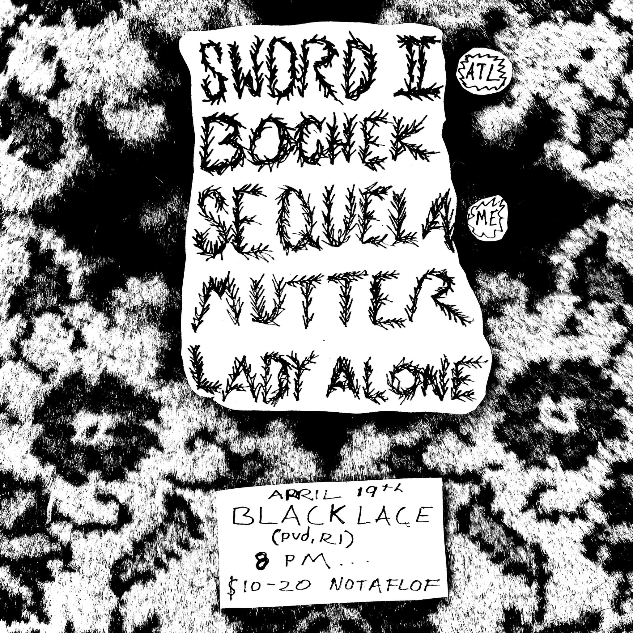 Flyer for 'Sword 2 // Bochek // Sequela // Mutter // Lady Alone'