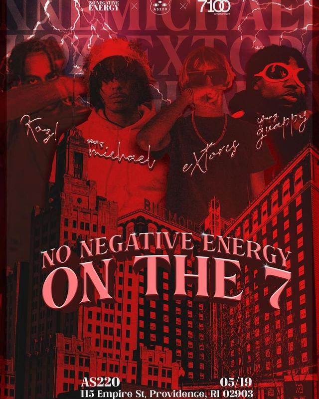 Flyer for 'NO NEGATIVE ENERGY.'