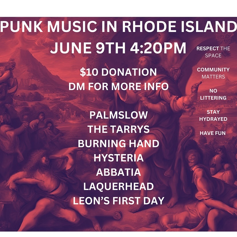 Flyer for 'punk music in rhode island'