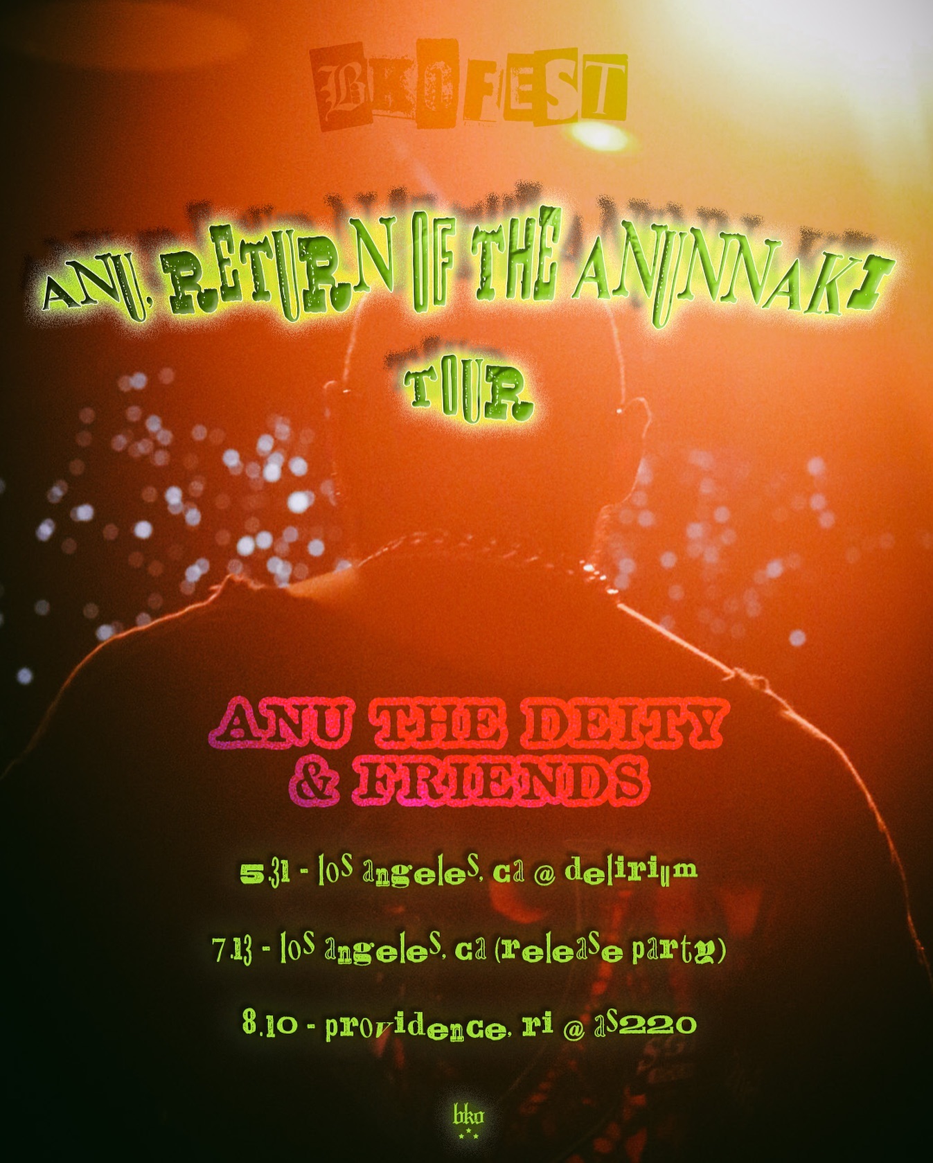 Flyer for 'ANU, RETURN OF THE ANUNNAKI TOUR'