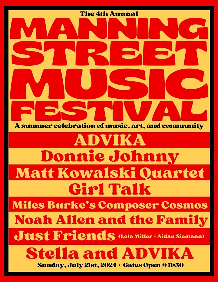 Flyer for 'Manning Street Music Festival'