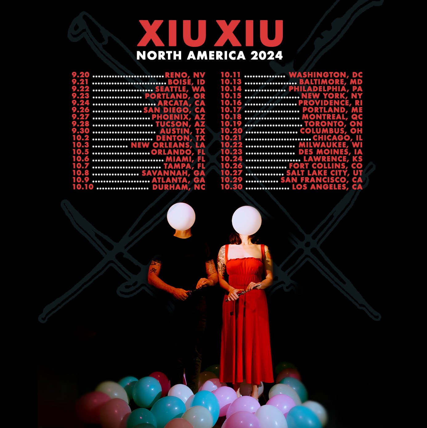 Flyer for 'Xiu Xiu, Straight Panic'