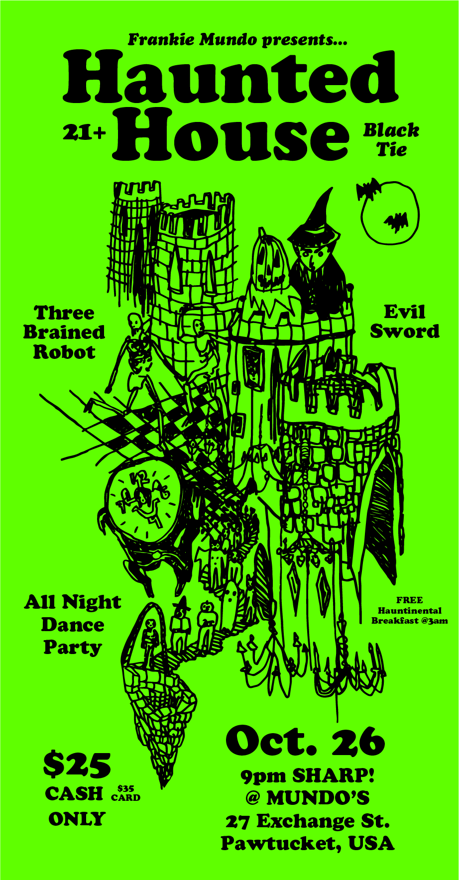 Flyer for 'FRANKIE MUNDO PRESENTS…HAUNTED HOUSE'