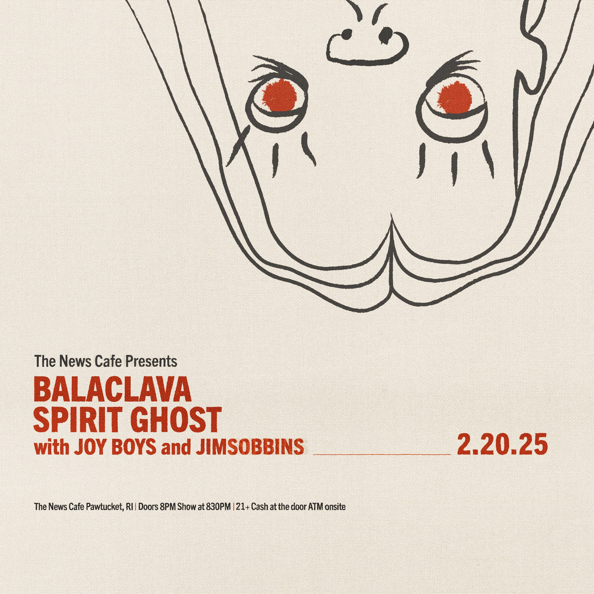 Flyer for 'Balaclava // Spirit Ghost // Joy Boys // Jimsobbins'