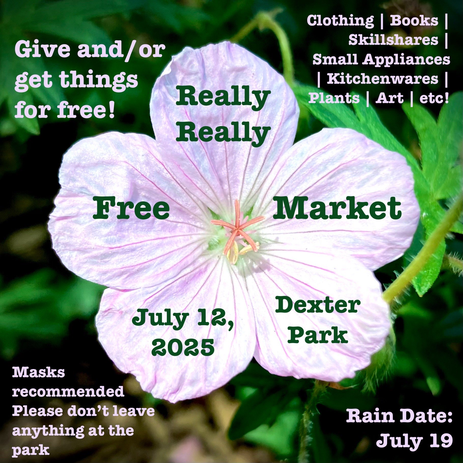 Flyer for 'really really free market'