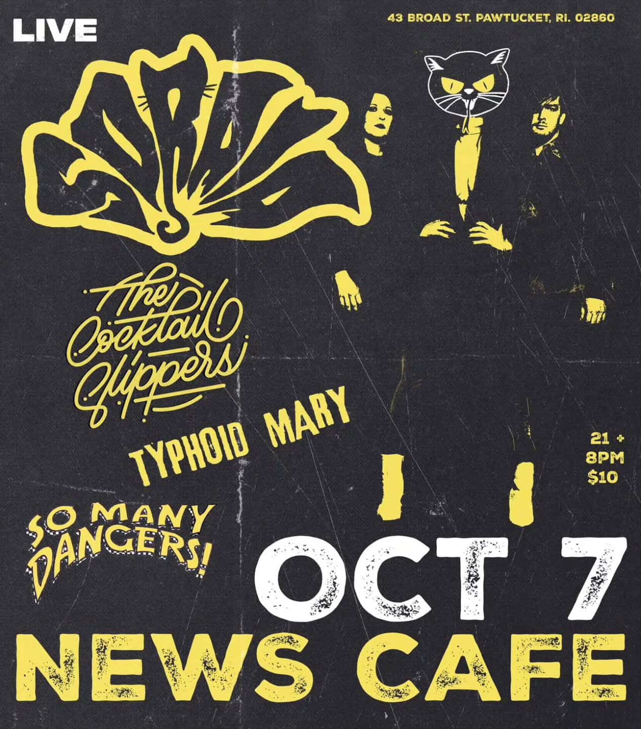 Flyer for 'Soraia, The Cocktail Slippers, So Many Dangers, Typhoid Mary'