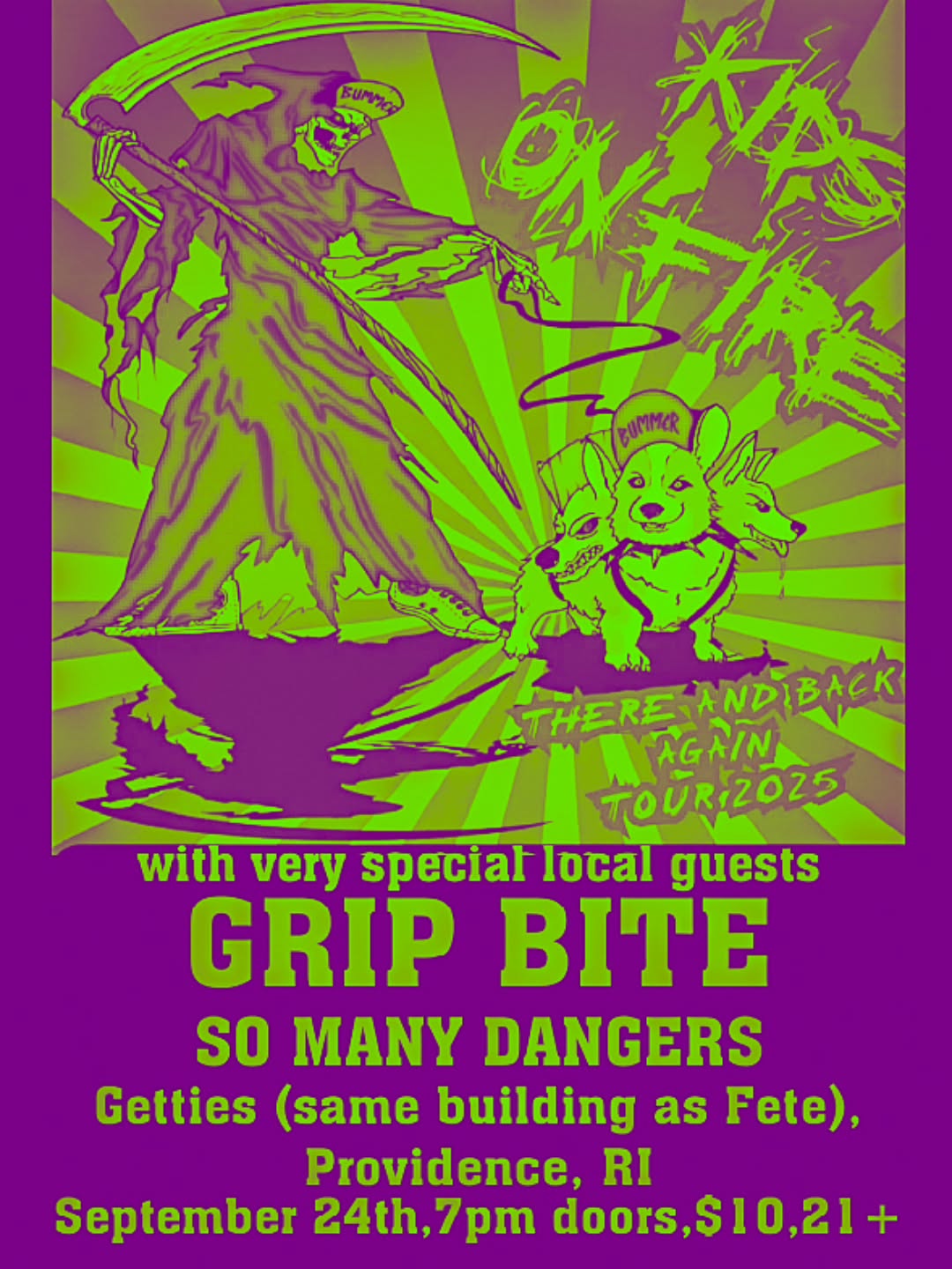 Flyer for 'Kids on Fire, Grip Bite, So Many Dangers'