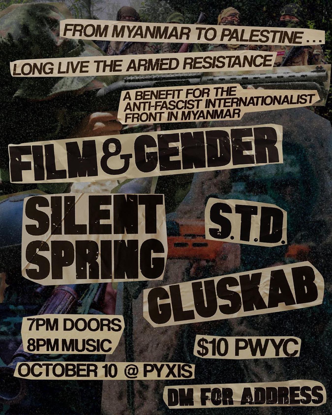 Flyer for 'Film & Gender // Silent Spring // S.T.D. // Gluskab'
