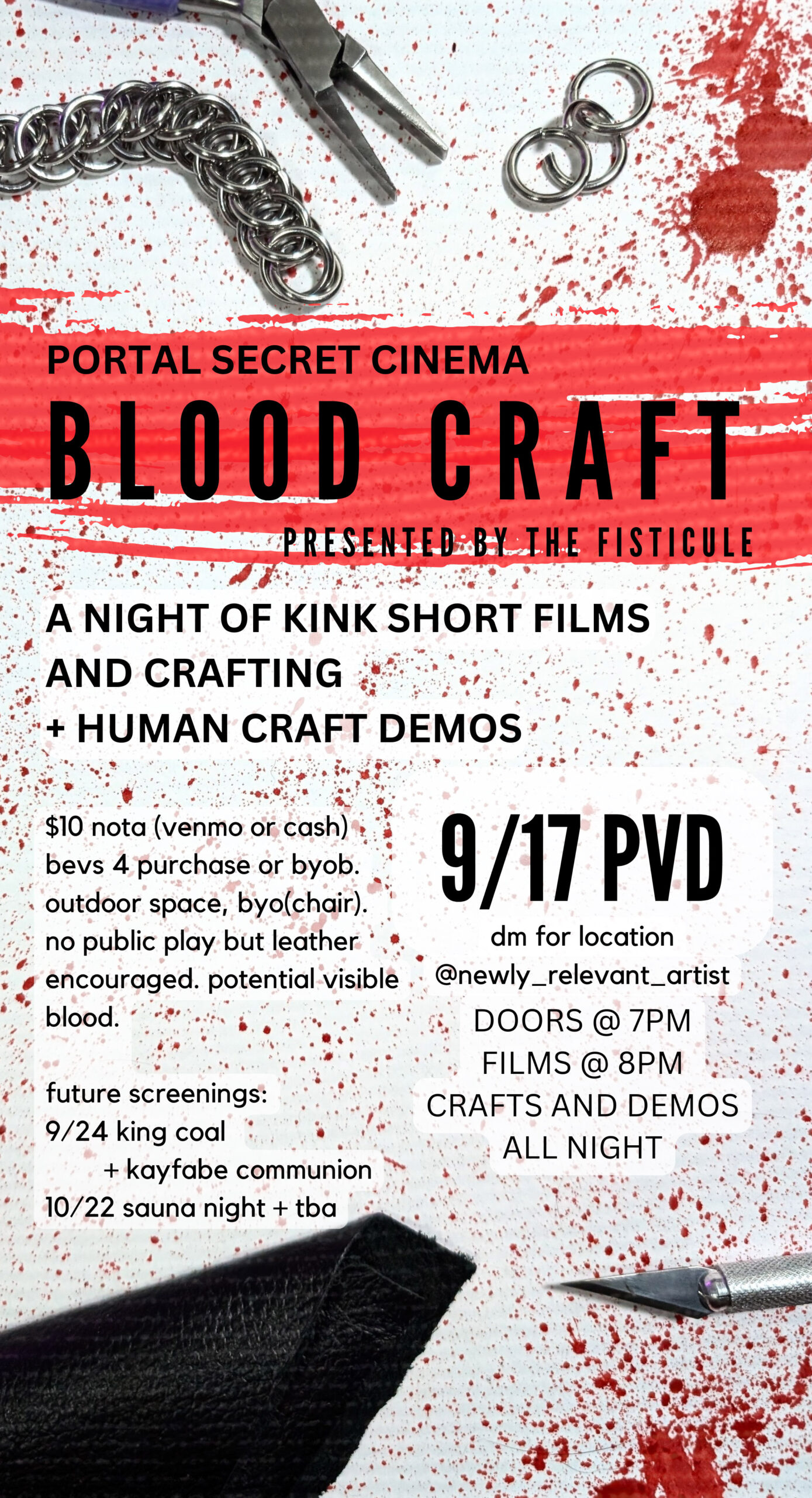 Flyer for 'Portal Secret Cinema: Blood Craft'
