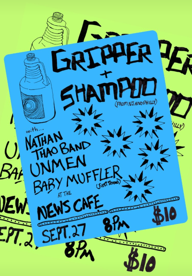 Flyer for 'Gripper + Shampoo // Nathan Thao Band // Unmen // Baby Muffler'