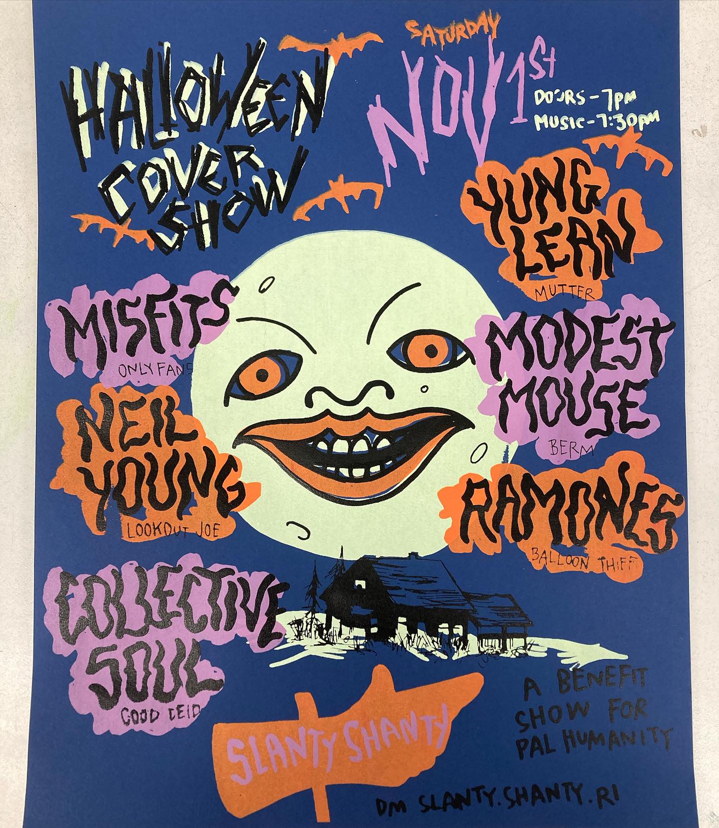 Flyer for 'Halloween Cover Show: Only Fans // Mutter // Lookout Joe // Berm // Good Leid // Ballon Thief'
