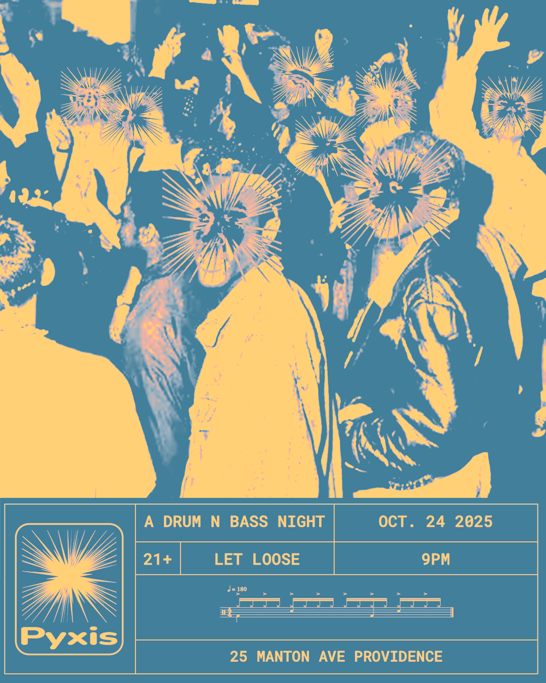 Flyer for 'a drum & bass night'