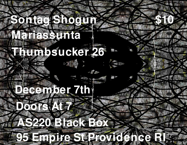 Flyer for 'Sontag Shogun, Mariassunta, Thumbsucker 26'