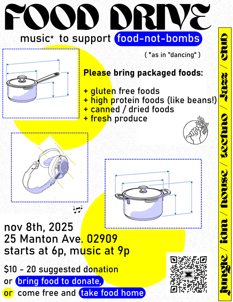 Flyer for 'Food Drive for Food Not Bombs'