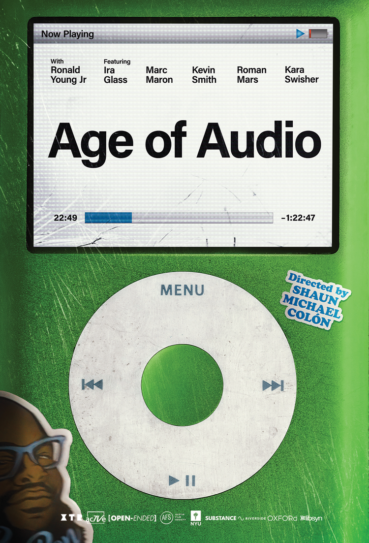 Flyer for 'Age of Audio screening: A Documentary About Podcasts'