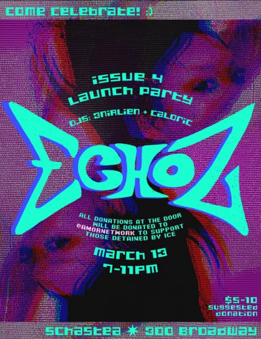 Flyer for 'Echoz Issue #4 Launch Party'