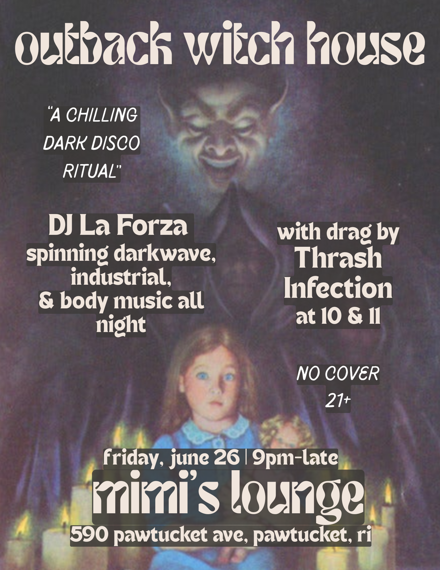 Flyer for 'Outback Witch House: Dark Disco and Drag'