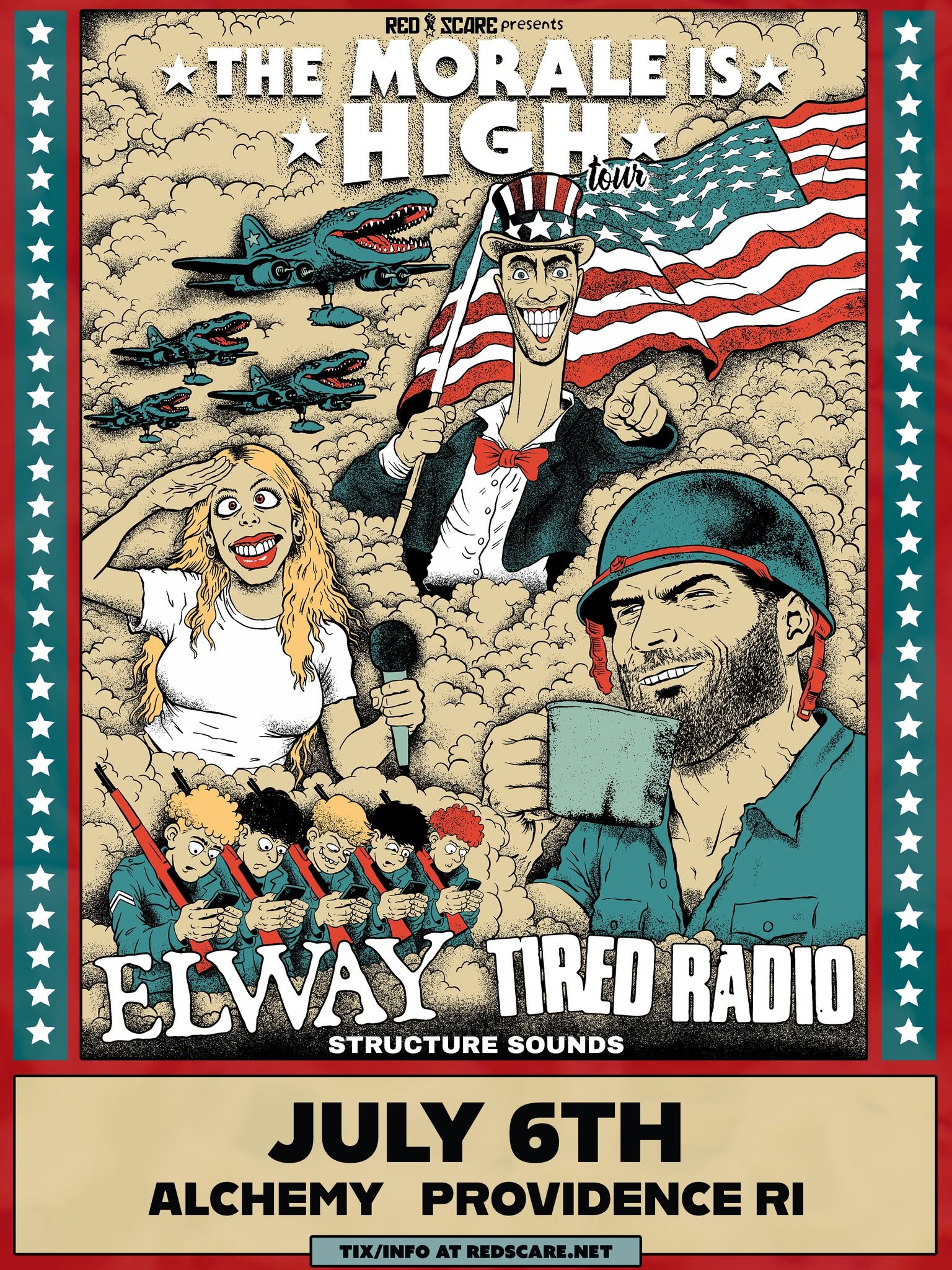 Flyer for 'Elway, Tired Radio, Structure Sounds'