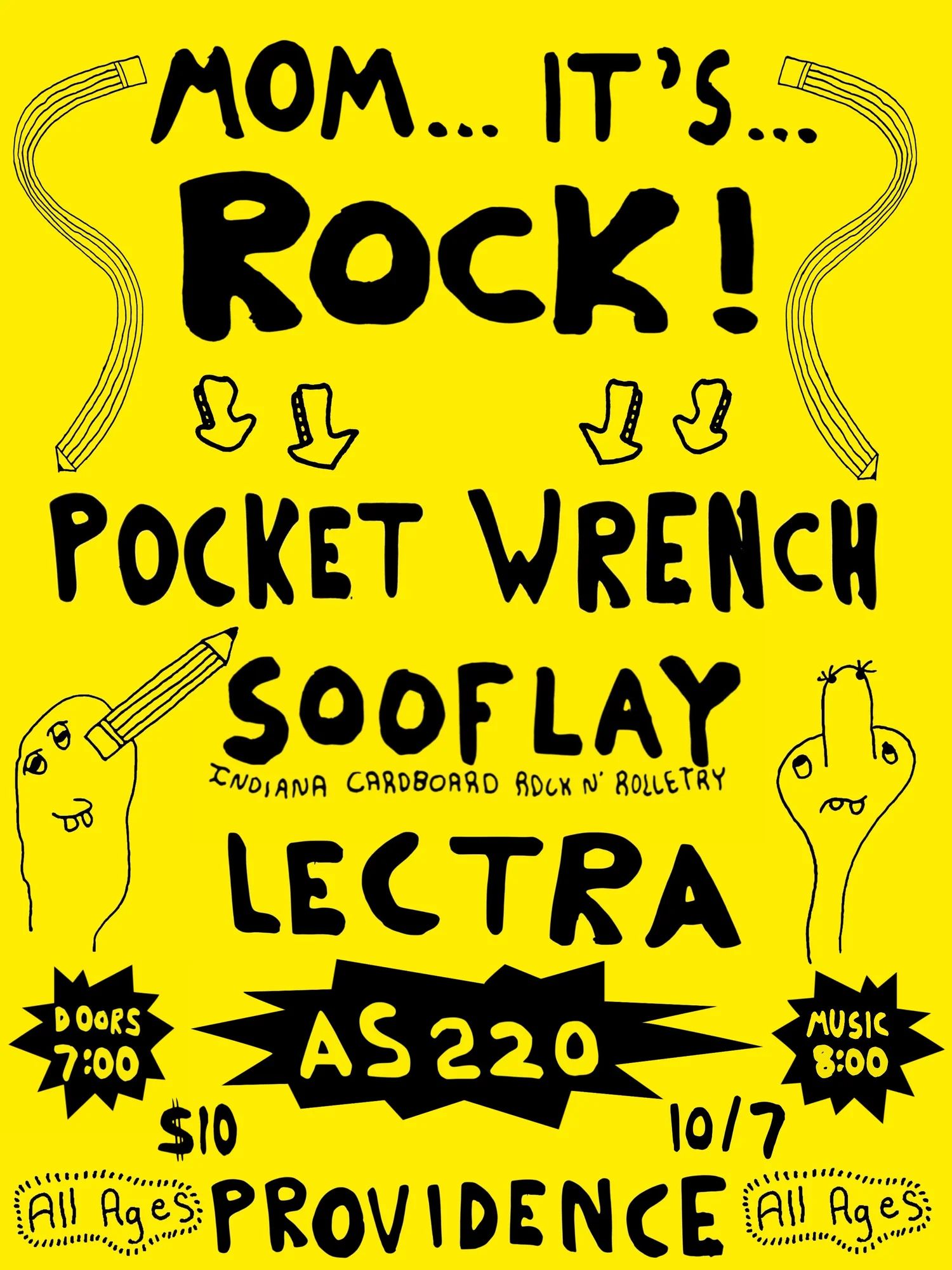 Flyer for 'Pocket Wrench, Sooflay, Lectra'
