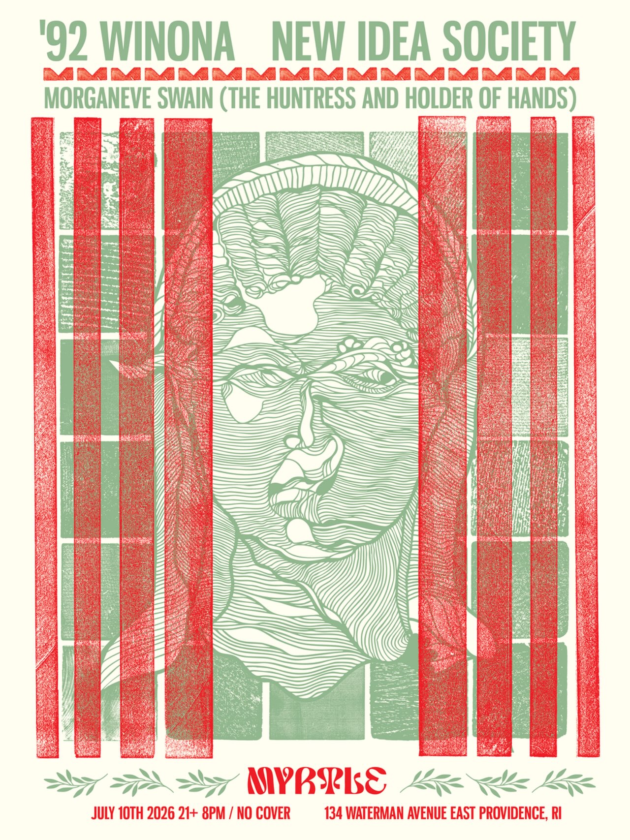 Flyer for '92 Winona // New Idea Society // Moraneve Swain'