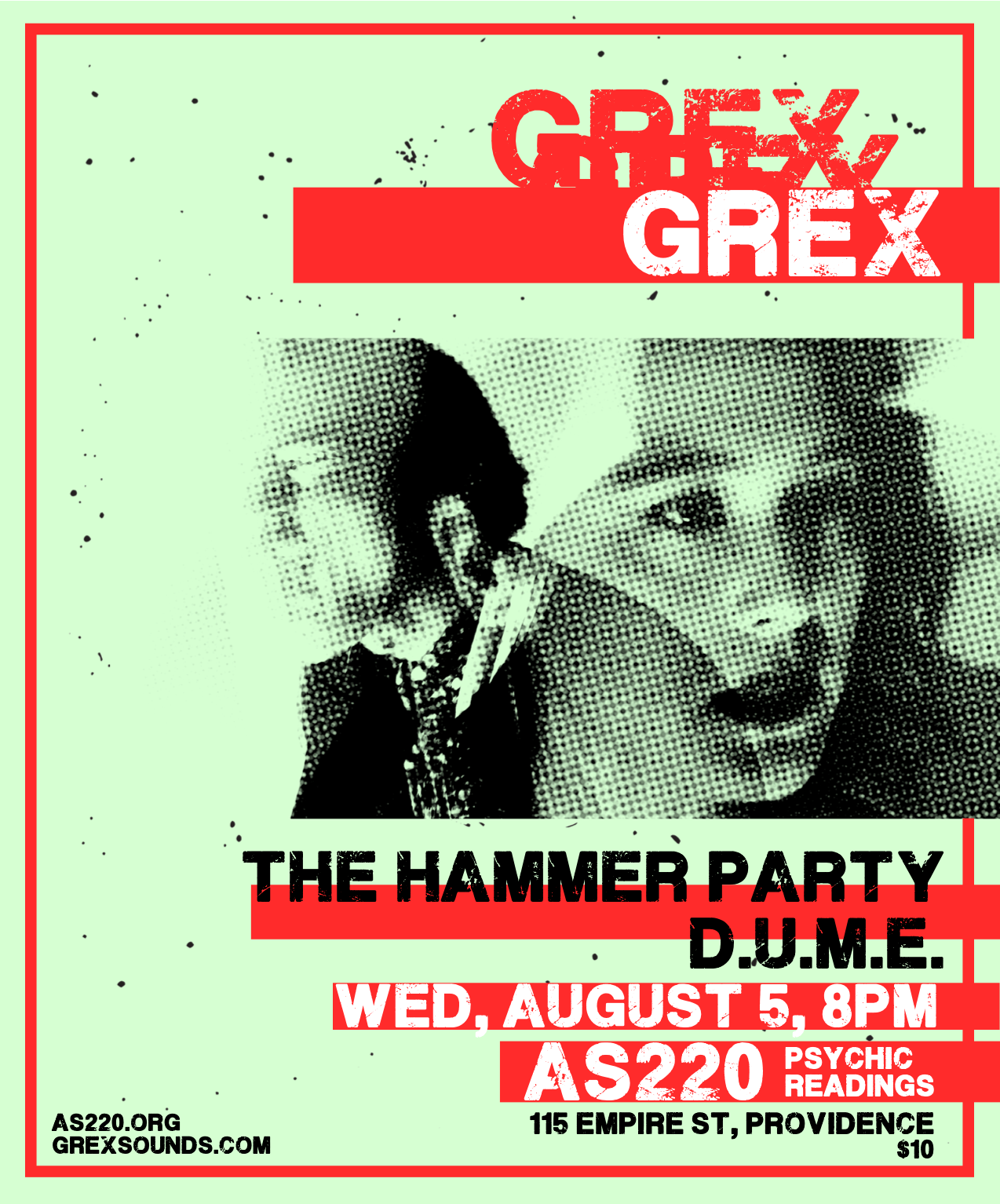 Flyer for 'Grex, D.U.M.E., Hammer Party'