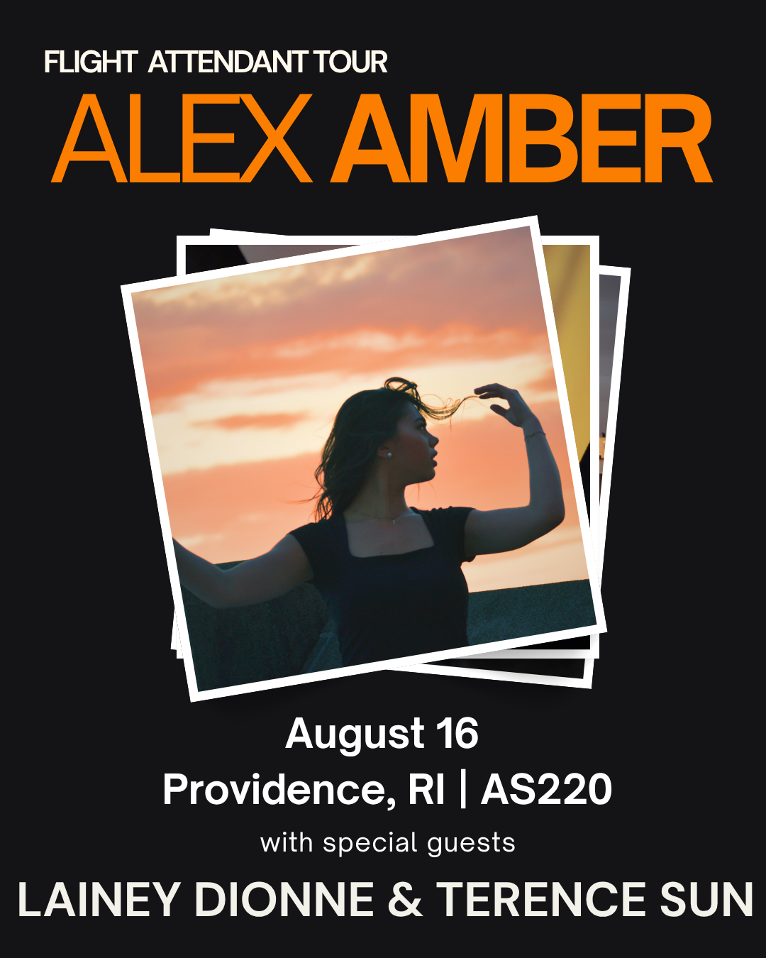 Flyer for 'Alex Amber, Lainey Dionne, Terence Sun'