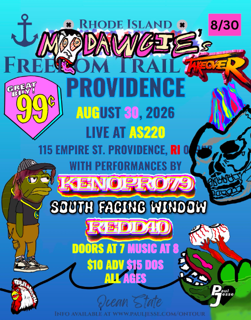 Flyer for 'Moondawgie’s Freedom Trail Takeover with KENOPRO79 and REDD40'