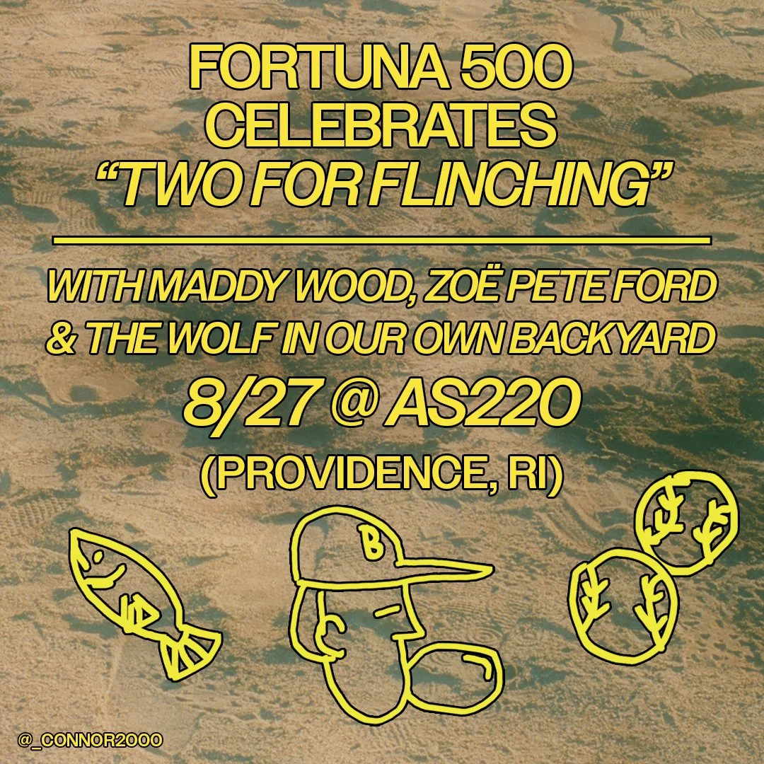 Flyer for 'Fortuna 500, Maddy Wood, Zoe Pete Ford, The Wolf in Our Own Backyard'