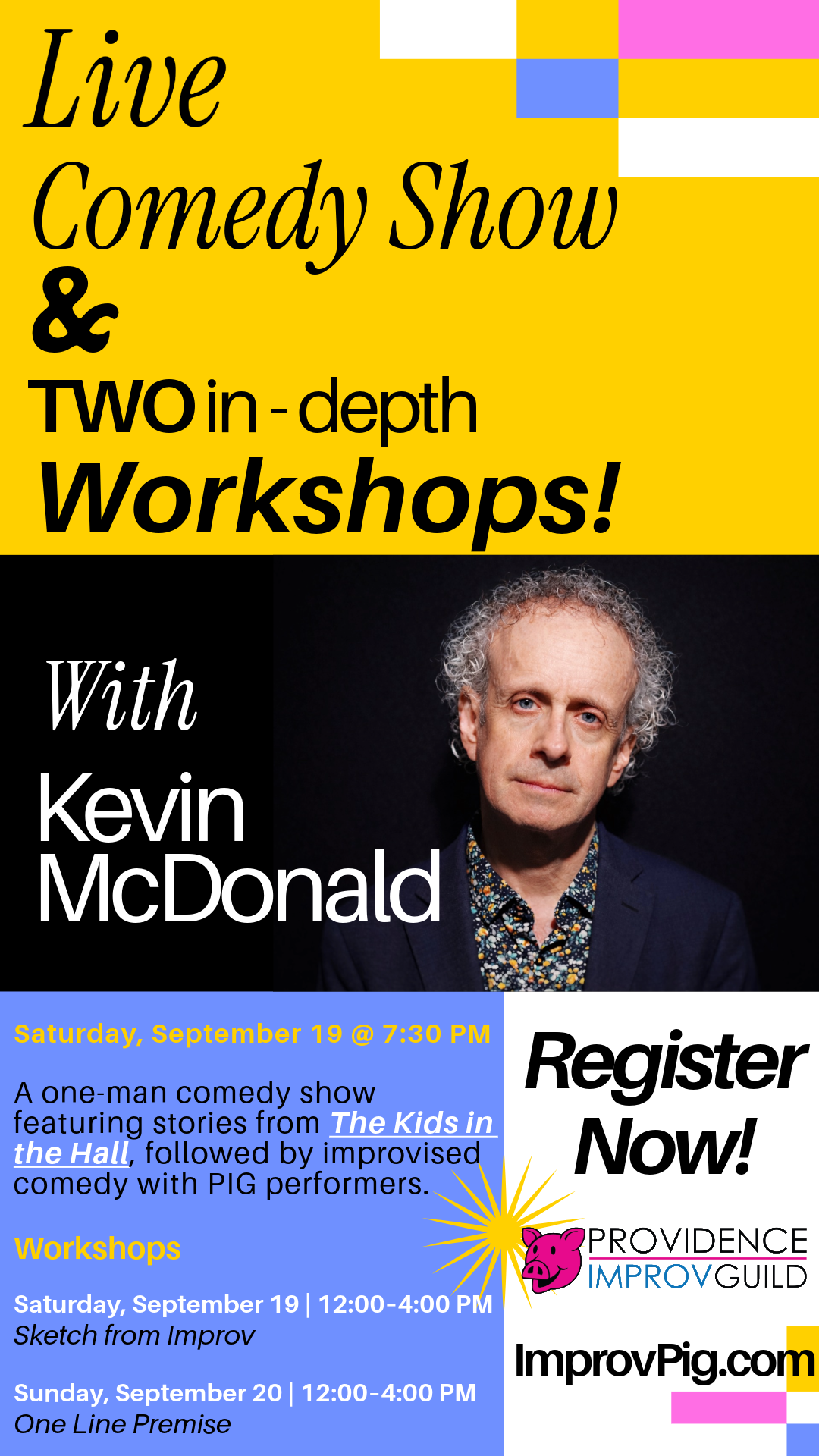 Flyer for 'Providence Improv Guild presents: Kevin McDonald'