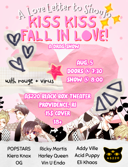 Flyer for 'Kiss Kiss Fall In Love! – A Drag Show'