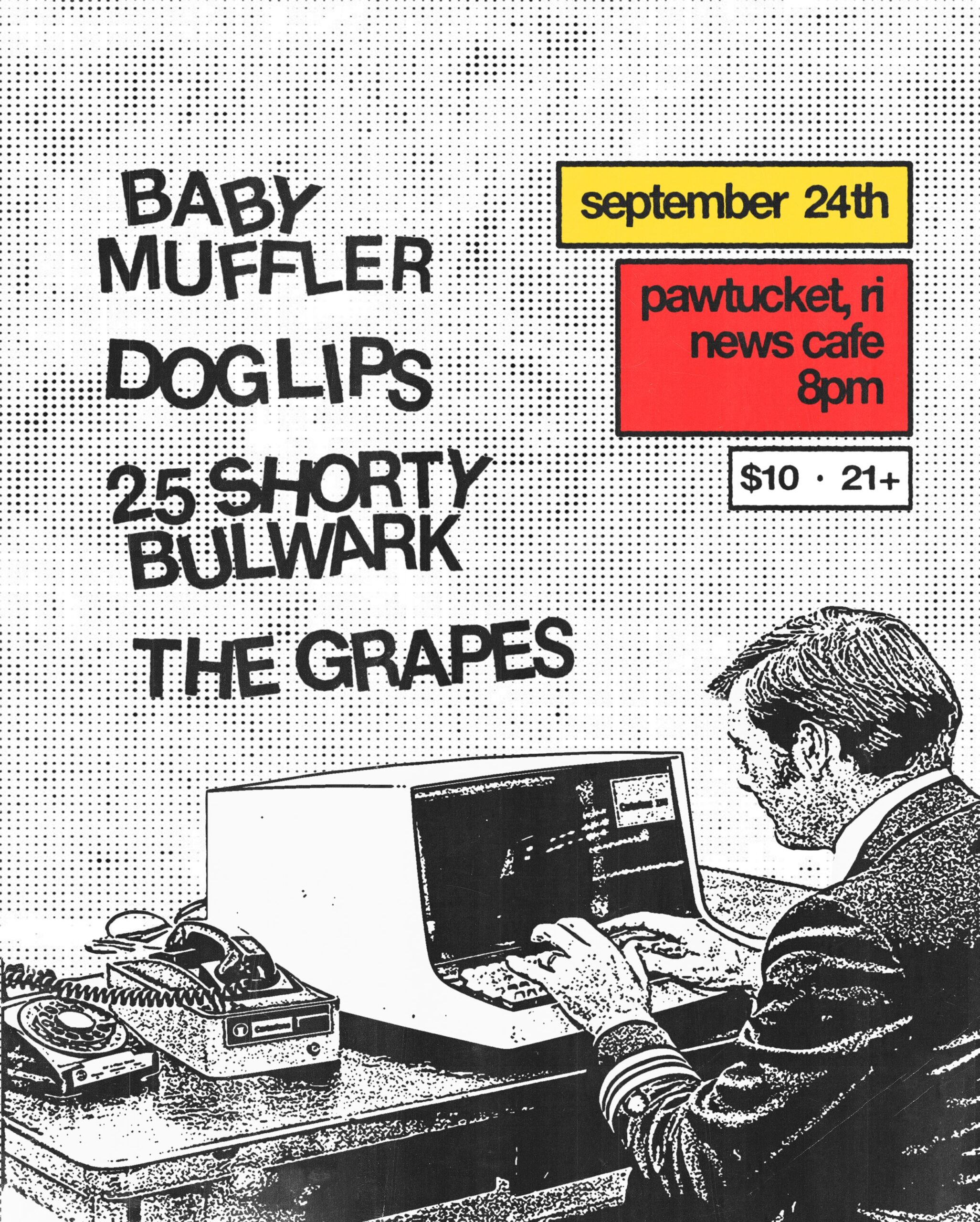 Flyer for 'Baby Muffler // Dog Lips // 25 Shorty Bulwark // The Grapes'